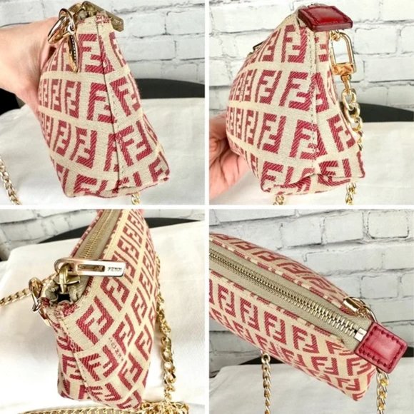⭐FENDI Zucca pouch crossbody or bum bag with chain - Picture 6 of 16